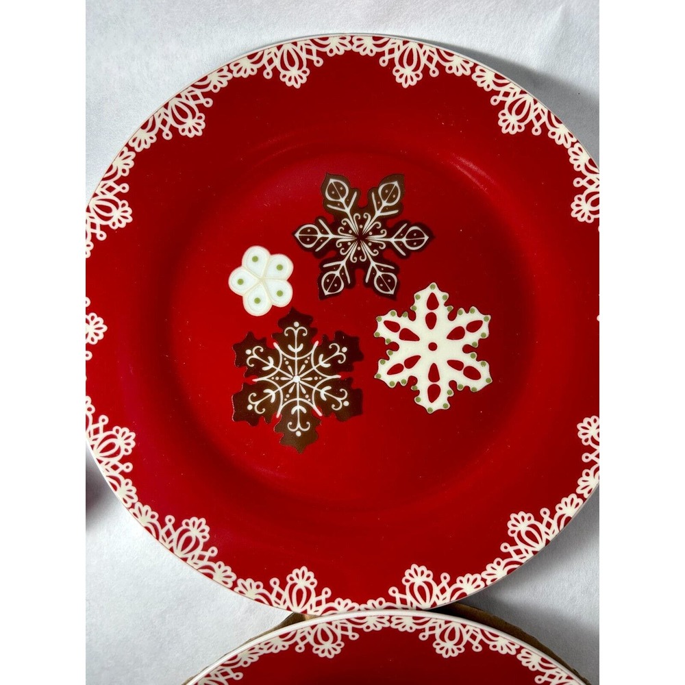 Now Designs Cute Ceramic Christmas Plates (qty 4) in Storage Box - Picture 5 of 8